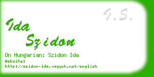 ida szidon business card
